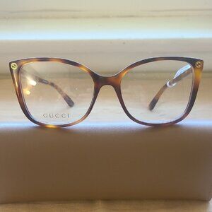 NEW & AUTHENTIC EYEGLASSES GUCCI MODEL 0026O, COLOR HAVANA-TOR, 53-17-140,